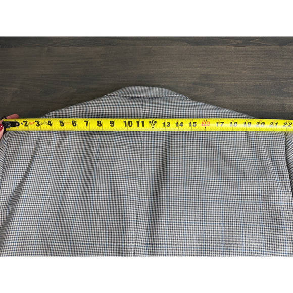 MINT 52R JEAN-PAUL GERMAIN Men's Blue Check Polyester Sports Coat Jacket - Picture 10 of 11